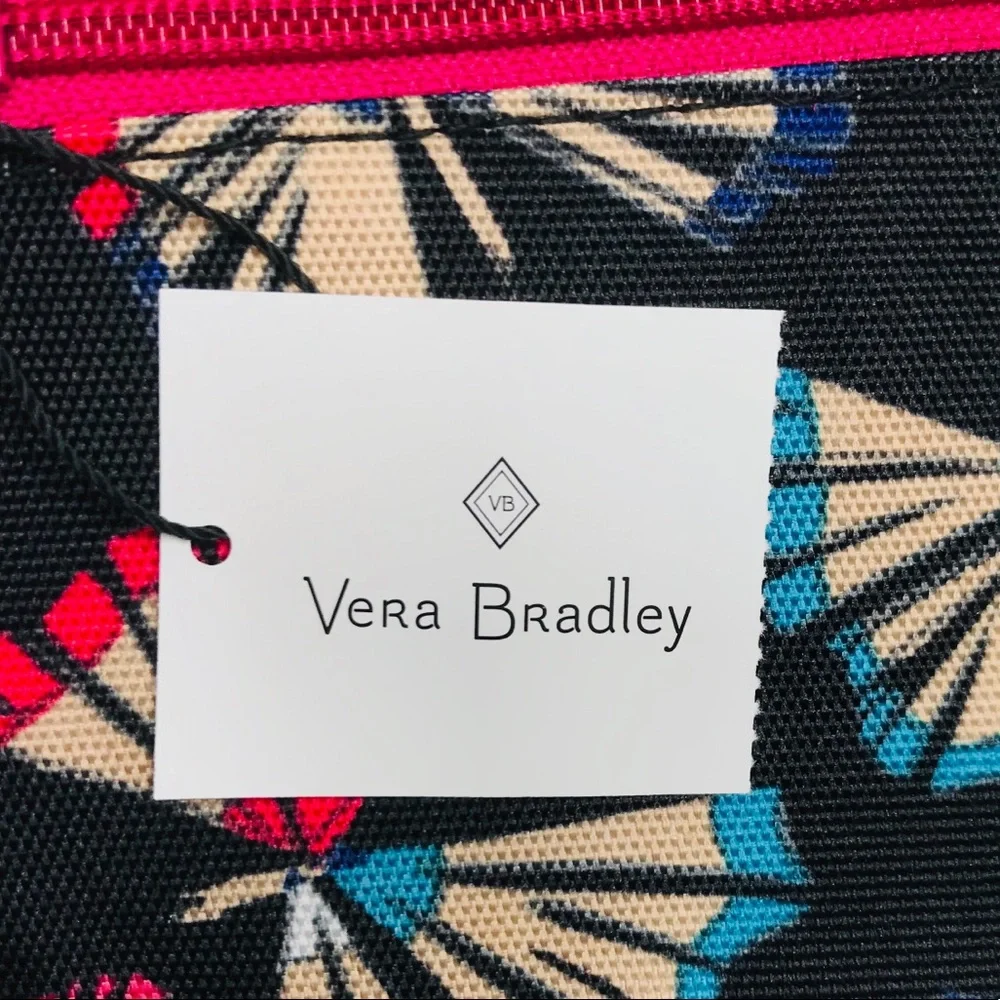 Vera Bradley Lighten Up Pencil Pouch. Art Butterflies, Black, Pink